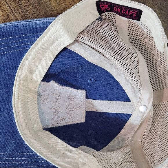 DK Caps Blue and Cream Alabama Baseball Cap One Size Alabama Trucker Hat - Picture 6 of 8